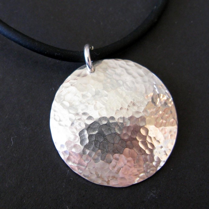 Hammered Sterling Silver Pendant Necklace by Moore Taste, Pendants