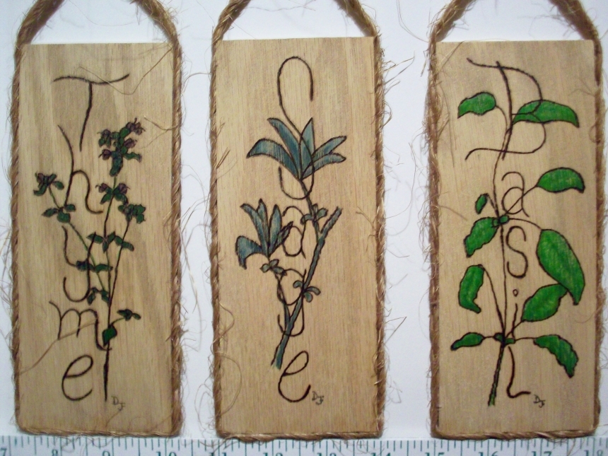 Herb wall plaques no/db set of 3 by Ds Naturals, on