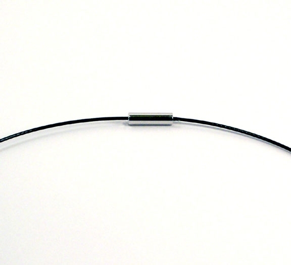 Black Nylon Coated Steel Cable Choker with Clasp 19 INCH