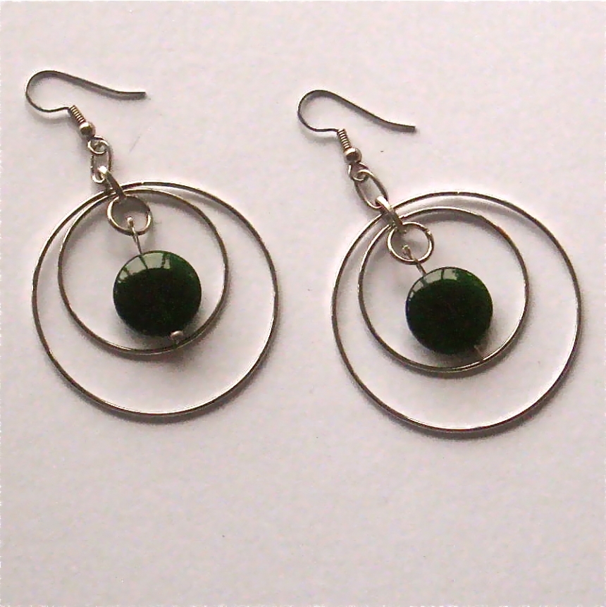 Funky Circle Shaped Earrings by Nevaehs Crafts, Earrings