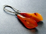 Equinox - Brass & Carnelian Calla Lilly Earrings