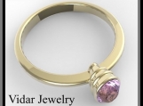 14k Yellow Gold Engagement Ring with Purple Amethyst