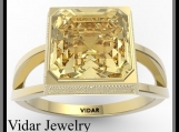 Beautiful Yellow Citrine 14k Yellow Gold Engagement Ring