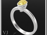 Classic Oval Yellow Citrine Sterling Silver Engagement Ring