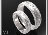 Unique His And Hers Sterling Silver Matching Wedding Bands Set