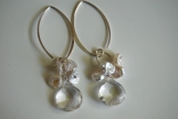 Rock crystal quartz and keishi pearl earrings
